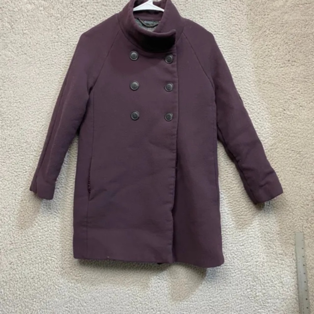 J.Crew Womens Size 2 Long Sleeve Long Length Double Clothe Purple Jacket Sz 2